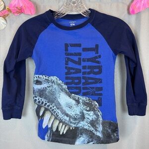 Carter’s Kid Tyrant Lizard Graphic Dino Long Sleeve T- Size 7